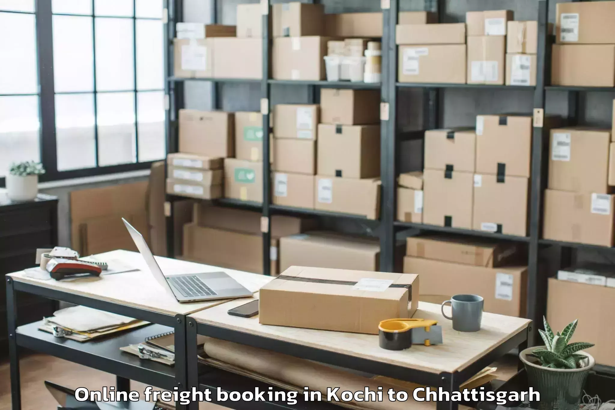 Book Kochi to Op Jindal University Raigarh Online Freight Booking